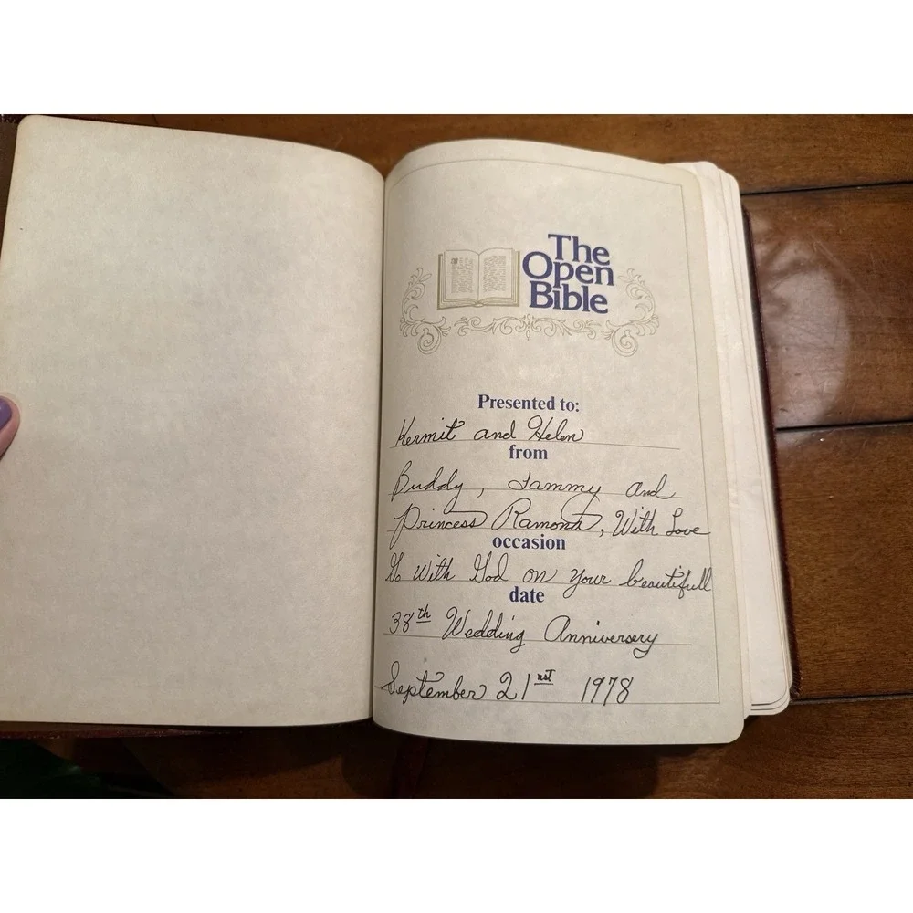 KJV Open Bible Edition Holy Bible Nelson - Genuine Leather 1975 ( 656BR )